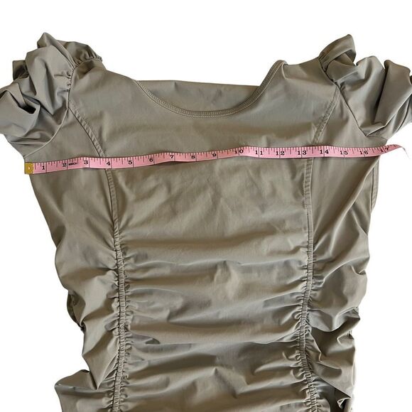 Chic Long Sleeve Ruched Dress - Taupe - Picture 5 of 8